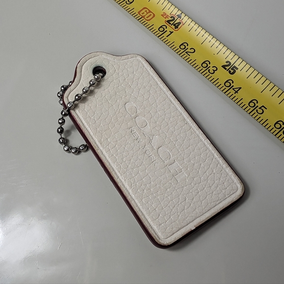 Coach hang tag white & red leather - Picture 2 of 5